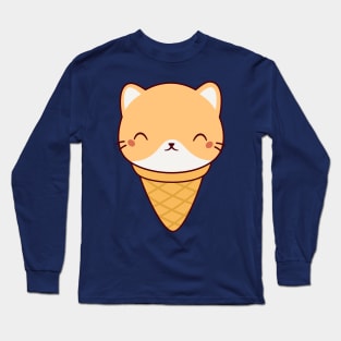 Kawaii Cute Cat Ice Cream Long Sleeve T-Shirt